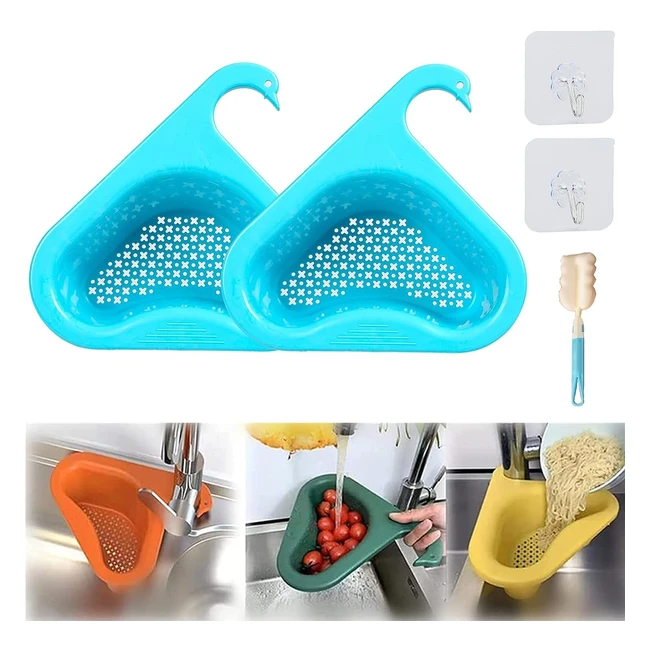2 Pack Swan Shape Drain Basket for Kitchen Sink - Filter Household Waste - LLGLTOMO