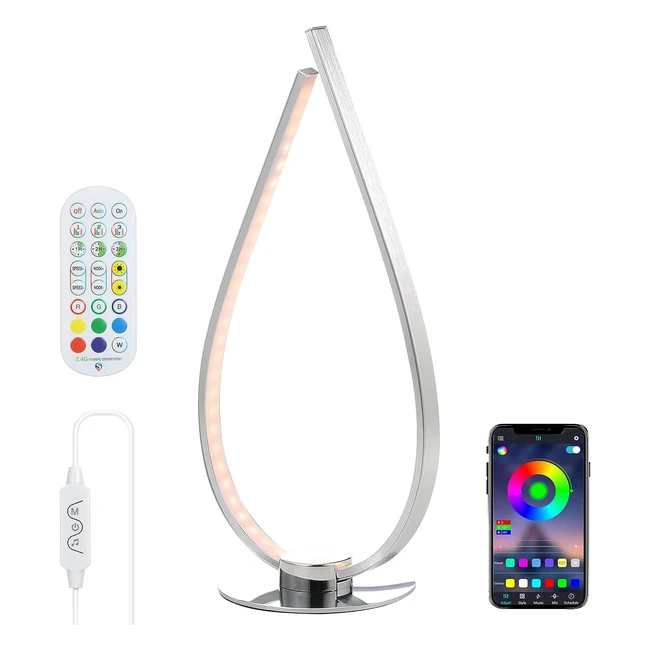 Neoglint Smart Table Lamp Dimmable Bedside Lamp with Remote App Control