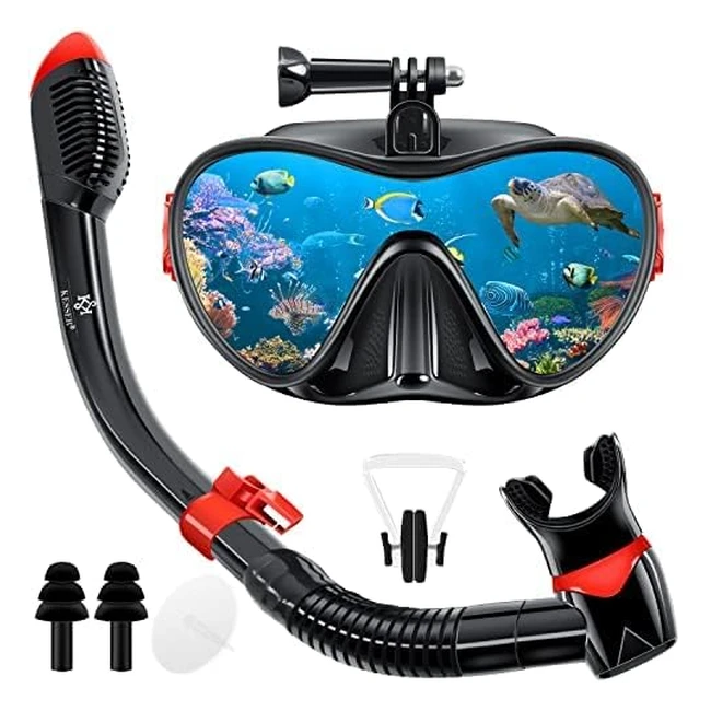 Kit professionnel de plongée Kesser - Lunettes, masque et tuba - Support caméra d'action inclus