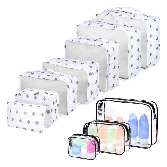 Coryin 10 Pcs Packing Cubes - Waterproof Travel Organiser Bags