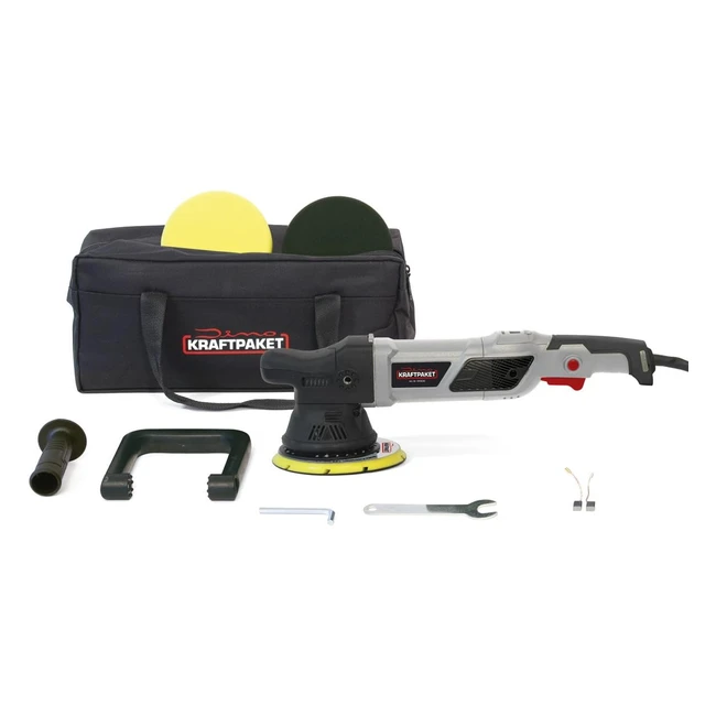 Polisseuse Excentrique Dino Kraftpaket 640229 15mm 950W - Kit Complet avec Écran LCD et Fonction Mémoire - Sac de Polissage Inclus
