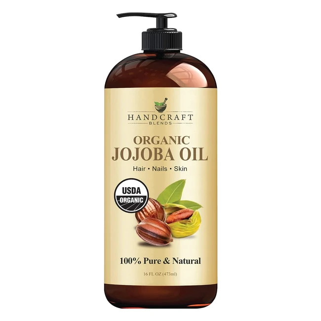Organic Jojoba Oil 100 Pure Natural for Skin Face and Hair - Deeply Moisturiz