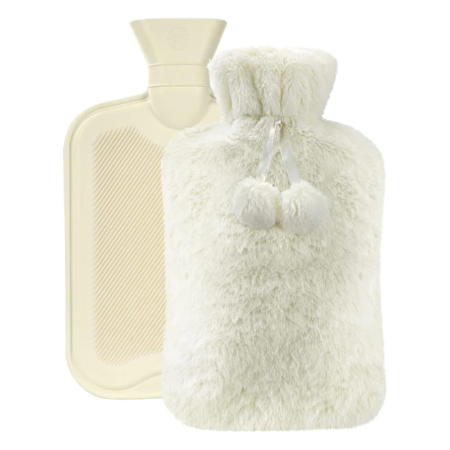 Vicloon Hot Water Bottle 2L - Soft Fluff Baby Hot Water Bag - Warmth and Comfort - Gift for Birthday, Christmas, Father's/Mother's Day