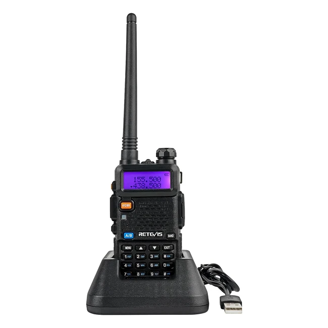 Walkie Talkie Retevis RT5R - 128 Canales, Doble Banda, Recargable, Radio FM, Portátil