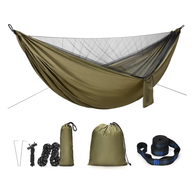 Hamaca para exteriores Signstek con mosquitera, 300 kg de nailon, 290 x 140 cm - ¡Comodidad y resistencia!