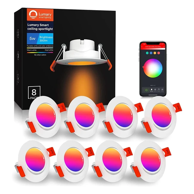 Lumary Faretti LED Incasso Cartongesso WiFi 5W - Musica Girevole Dimmerabile -