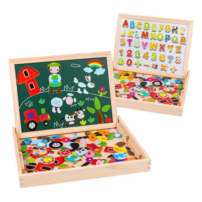 Puzzle Magnetico in Legno Uping - Giocattolo Bambini 3-5 Anni - 155 Pezzi