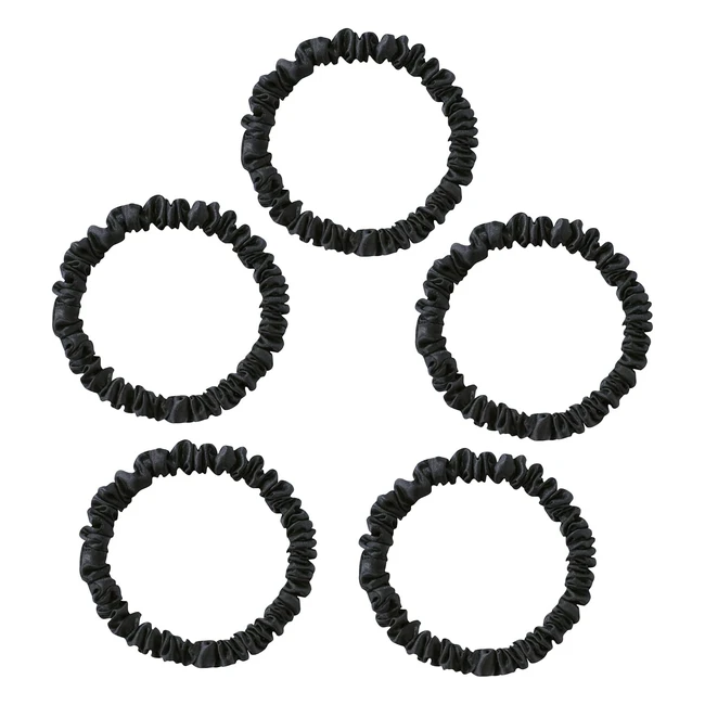 Townssilk Silk Skinnie Scrunchies - 100 Pure 22 Momme Mulberry Silk Hair Ties -