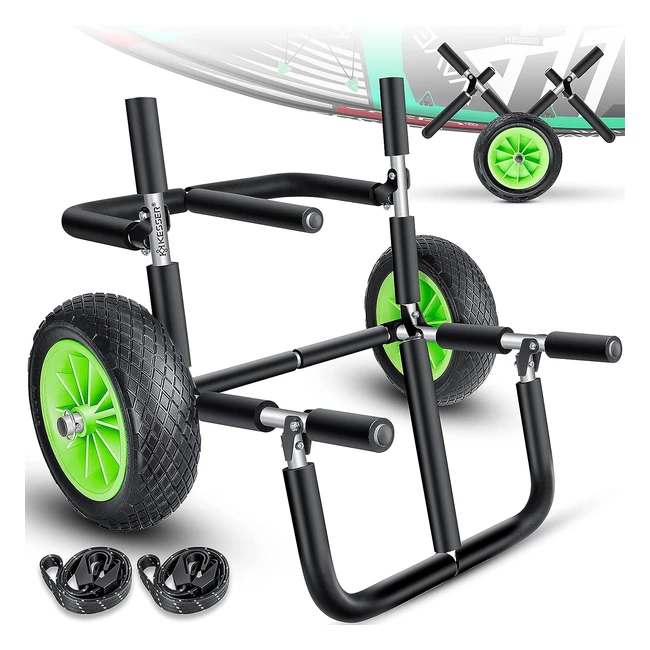 Kesser Surfboard Transport Trolley für SUP Boards | Stabiler SUP Trolley mit PU-Reifen | Faltbar | Aluminiumrahmen | Inklusive 2 Gurte