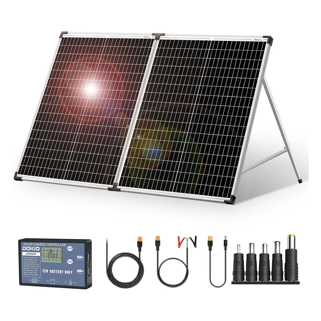Dokio Foldable Portable Solar Panel 100W 12V Monocrystalline - Waterproof Charge