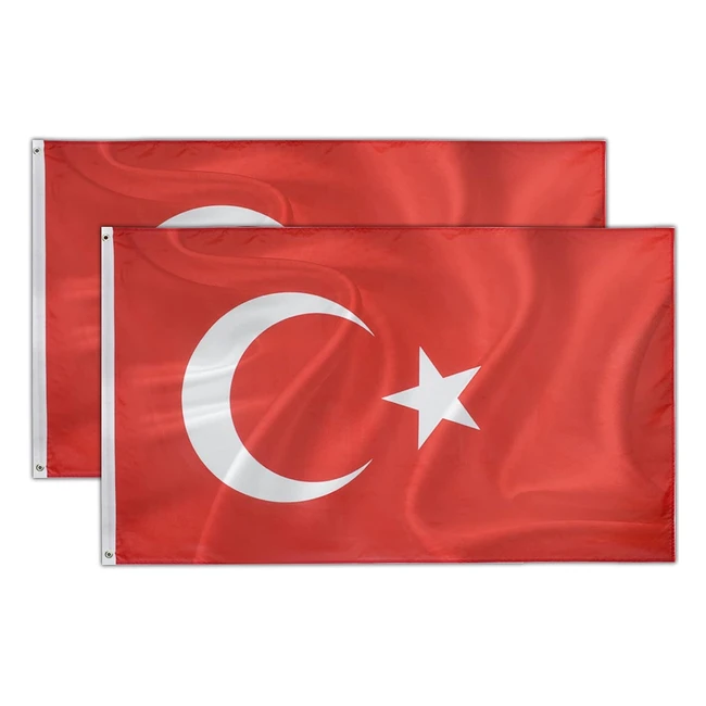 Bandiera della Turchia resistente alle intemperie - 2 pezzi 90 x 150 cm