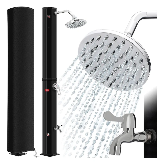 Kesser Solardusche 60L - Warmes Wasser bis 60C - Inkl Schutzhaube - Ohne Stro