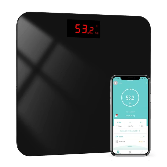 Báscula de Baño HealthKeep - Medición de IMC - Hasta 180 kg - Precisión 0.05 kg