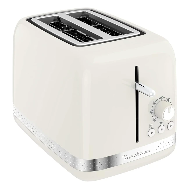 Moulinex LT300 Toaster Soleil - 7 Niveaux de Dorure - Fonction Arrêt - Décongélation - Chauffage - Largeur Variable - Accessoires Pinces - Ivoire