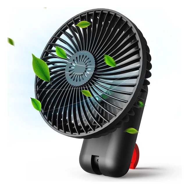 Conopu Mini Fan Handheld Fan 180° Rotation USB Fan 3 Geschwindigkeiten Haken LED-Licht Aroma Diffusor Notfall Power Bank