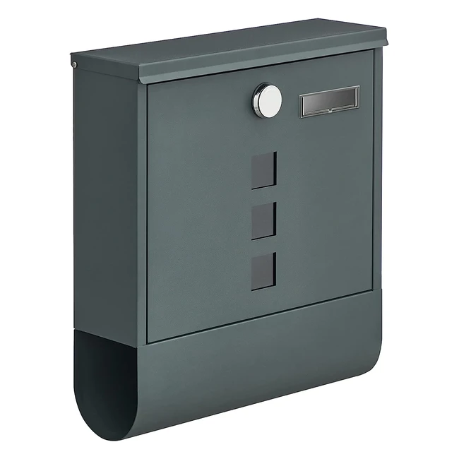 Cassetta Postale Songmics GMB20AG - Serratura a Cilindro in Rame - Montaggio Facile - Grigio Antracite