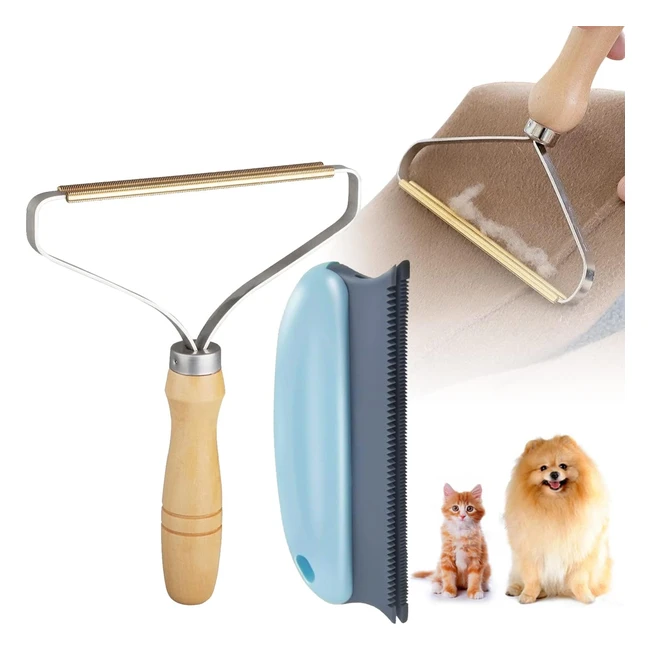 Rasoir anti bouloche Ahrita avec brosse anti poils animaux - Référence XYZ - Élimine les poils de chat et de chien sur les vêtements, canapés, couvertures et tapis