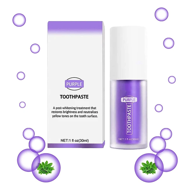 Purple Toothpaste for Teeth Whitening - Removes Stains, Gel Kit for Sensitive Teeth