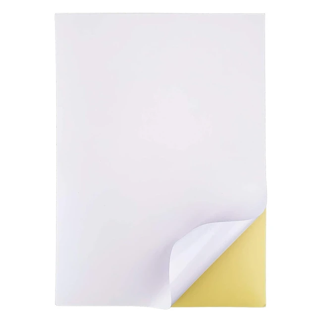50 Hojas Papel Pegatina A4 Etiqueta Adhesiva Blanca - Impresin Fcil