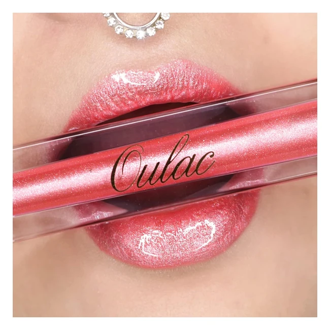 Oulac 3D Gloss Lèvres Pailleté Hydratant - Rouge à Lèvres Liquide - Gloss Transparent Lip Oil Brillant - Enrichi en Extrait de Rose - Formule Vegan - 45ml Rose Frais 06