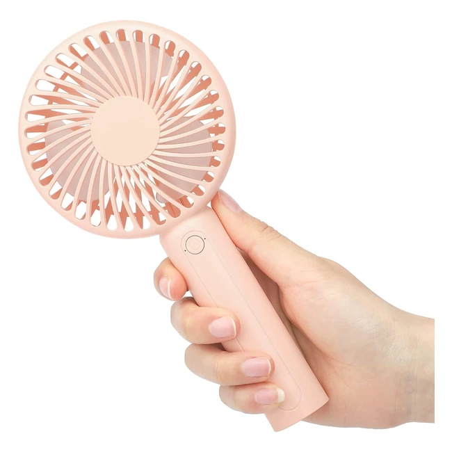 Maomaoyu Hand Held Fan - Rechargeable USB Portable Fan with 3 Adjustable Speeds - Pink