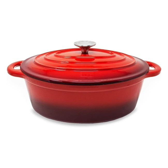 Casseruola in Ghisa Smaltata Toci 28cm - Capacità 4L - Adatta per Induzione - Colore Rosso