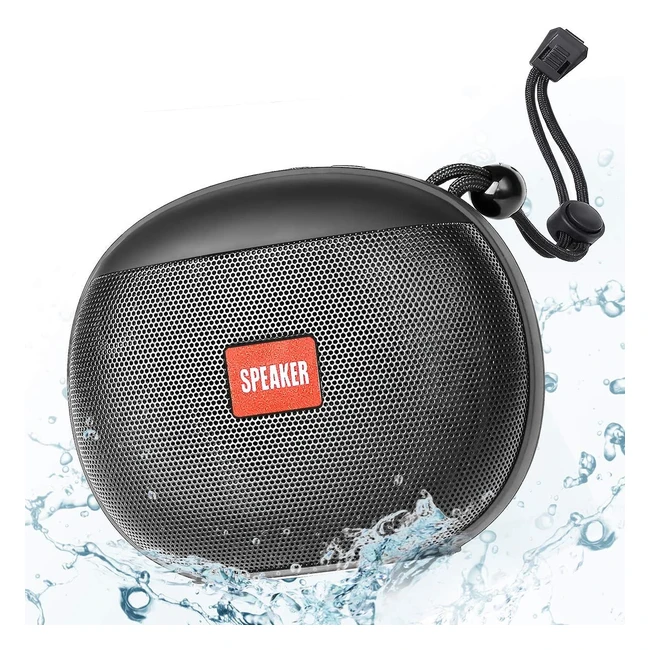 Enceinte Bluetooth Portable Waterproof IPX6 360 HD Stéréo - Hautparleur Bluetooth 50 Sans Fil 12W Subwoofer - Autonomie 12h - Mains Libres - Radio FM - USB TF - Noir