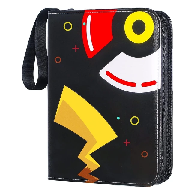 Trading Card Binder 4Pocket 400 Pockets Card Binder Collection Album - Black