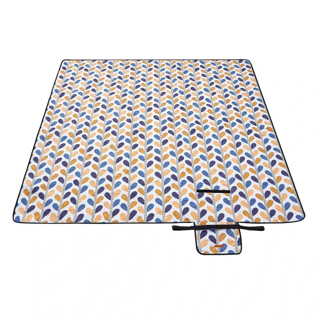 Songmics Picnic Blanket 200 x 200 cm - Waterproof Foldable Leaf Pattern
