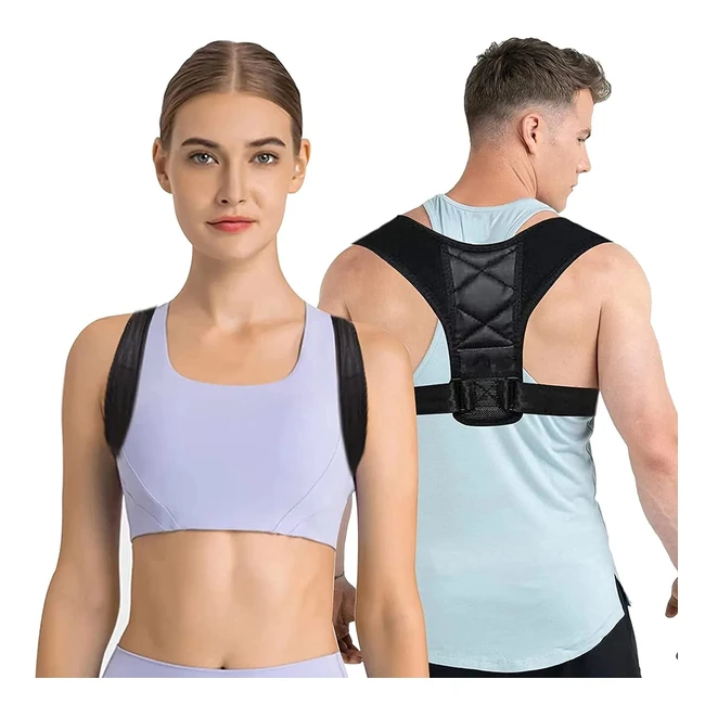 ETRSAIRL Posture Corrector for Men and Women - Adjustable Back Brace to Prevent Hunchback - Improve Posture - Black