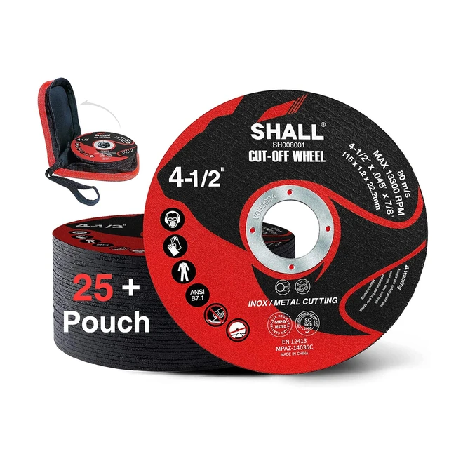 Confezione da 25 dischi da taglio 115x12x222mm - Taglio rapido in metallo e acciaio inossidabile