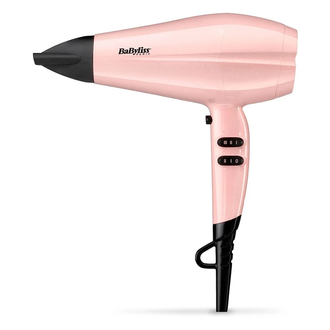 Asciugacapelli Babyliss 5337PRE Rose Blush 2200W - Leggero, Ionico, Anticrespo, Tecnologia Titanium Ceramic