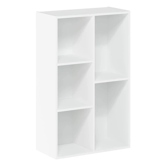 Furinno 5Cube Reversible Open Shelf Bookcase - Wood White - Size 11069WH - Stylish Design, Easy Assembly