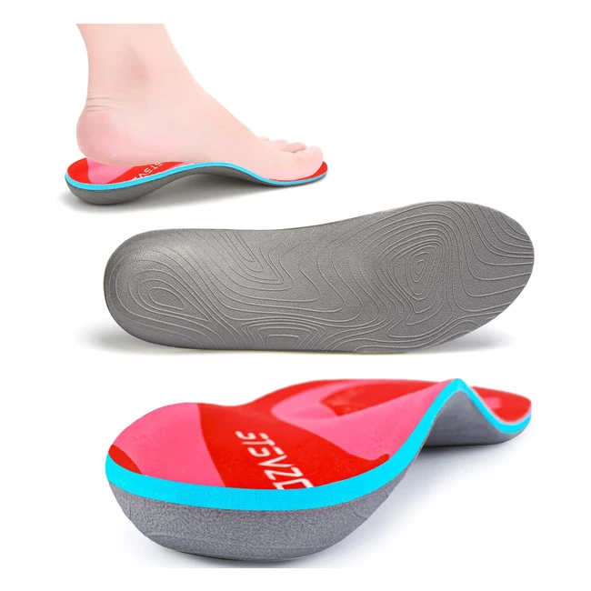 Plantillas Deportivas de Soporte de Arco - Alivian la Fatiga del Pie - Unisex - Variedad de Tipos de Zapatos - Tamaño EU 35-36 - Rojo