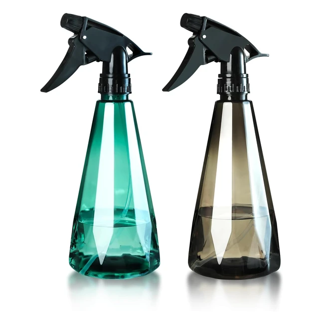 Invool 2 Pcs Spray Bottles 500ml - Adjustable Spray Head, Refillable Trigger Sprayer for Cleaning, Garden, Hairdresser