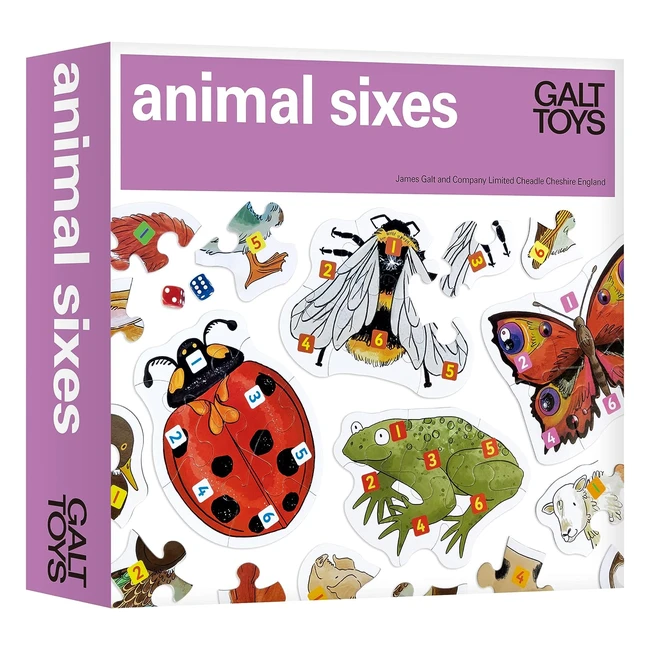 Galt Animal Sizes Kids Board Game Age 5-8 | Educational Puzzle Building | 4 Players