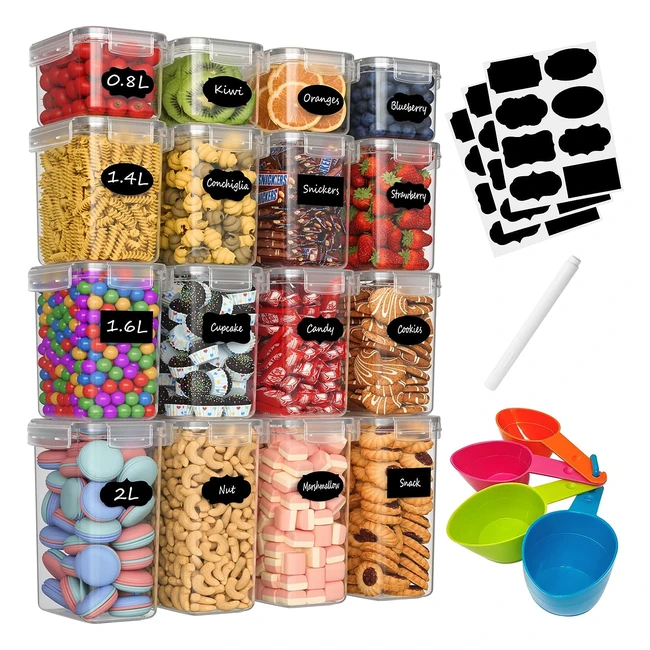 Botes Cocina Almacenaje 16Pcs Recipientes Hermeticos Plastico