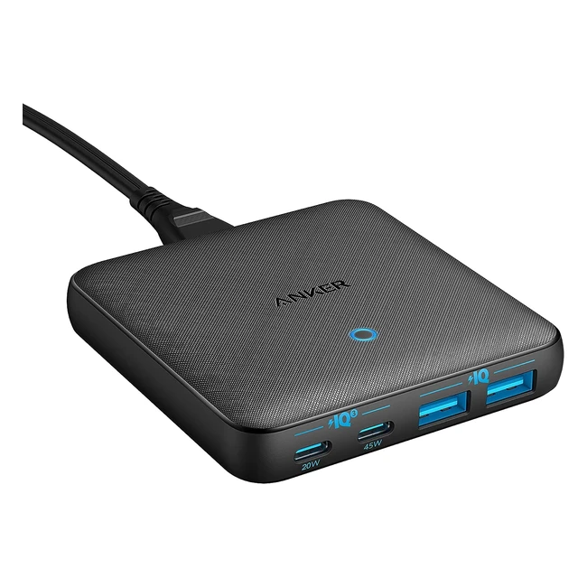 Anker PowerPort Atom III Slim Ladegerät Dual USB-C Anschlüsse 65W max 4-Port PIQ 30 GAN Material für Laptops iPad Pro iPhone Galaxy Pixel mit USB-C Unterstützung