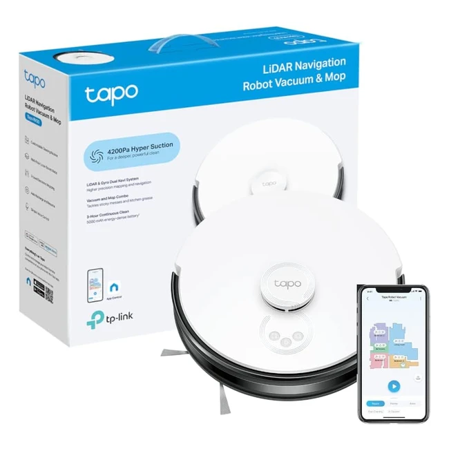 Tapo TPLink Lidar Navigation Robot Vacuum Mop Cleaner 4200Pa Suction