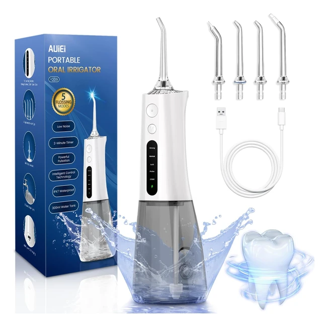 Cordless Water Flosser - Deep Teeth Cleaning - 5 Modes - USB Rechargeable - IPX7 Waterproof