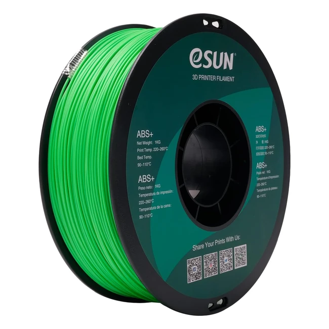ESUN ABS Filament 175mm, ABS Plus 3D Drucker Filament, 1kg, 0,05mm Genauigkeit, Lichtgrün