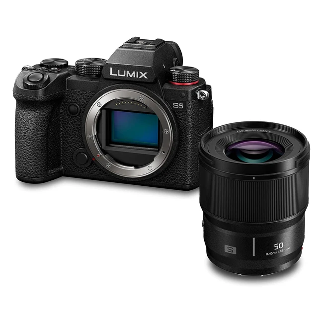 Panasonic Lumix S5 Full Frame Mirrorless Camera with 50mm f/1.8 Lens - 4K Video, Flip Screen, WiFi, L-Mount, 5-Axis Dual IS