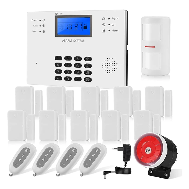 Alarma para casa 17 piezas 4G, sistema inalámbrico de control remoto por llamada y SMS, sirena de 120dB