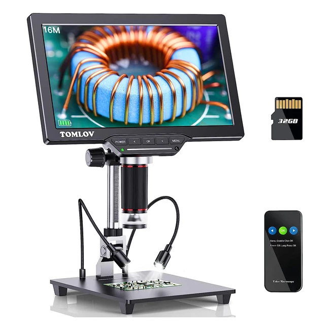 Tomlov DM202 101 HDMI LCD Digital Microscope - 10 Stand - 16MP - Coin Microscope