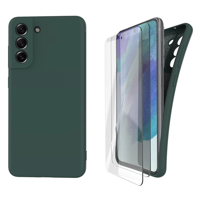 Cover Mooness per Samsung Galaxy S21 FE 5G - Protezione Morbida e Sottile - Verde Scuro