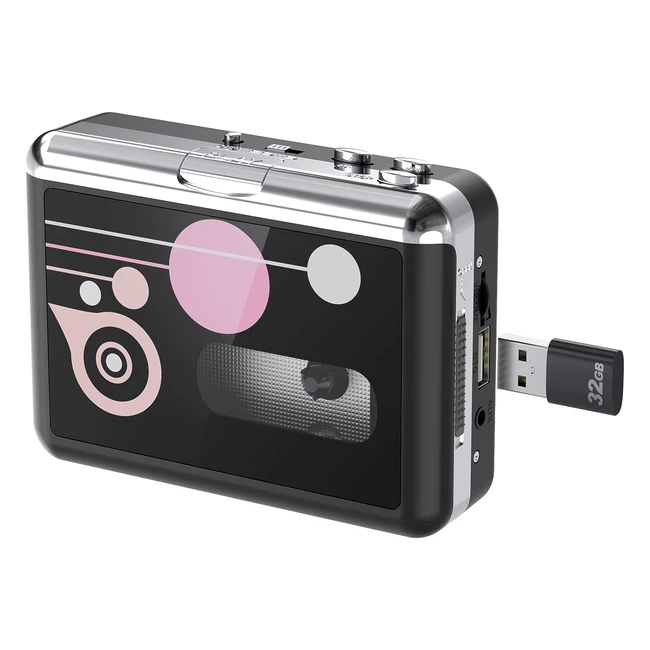 Rybozen Cassette Player Standalone Portable Digital USB Audio Musiccassette per MP3 Converter