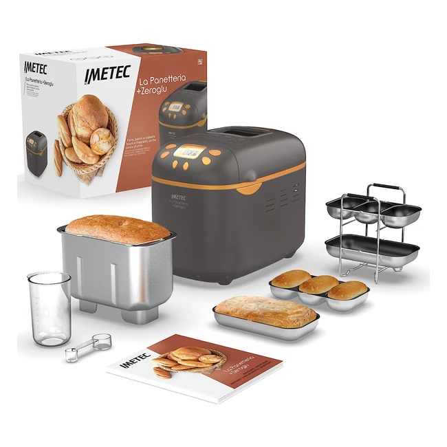 Panificadora Imetec La Panetteriazeroglu - 20 programas para pan y dulces sin gluten - Recetario incluido