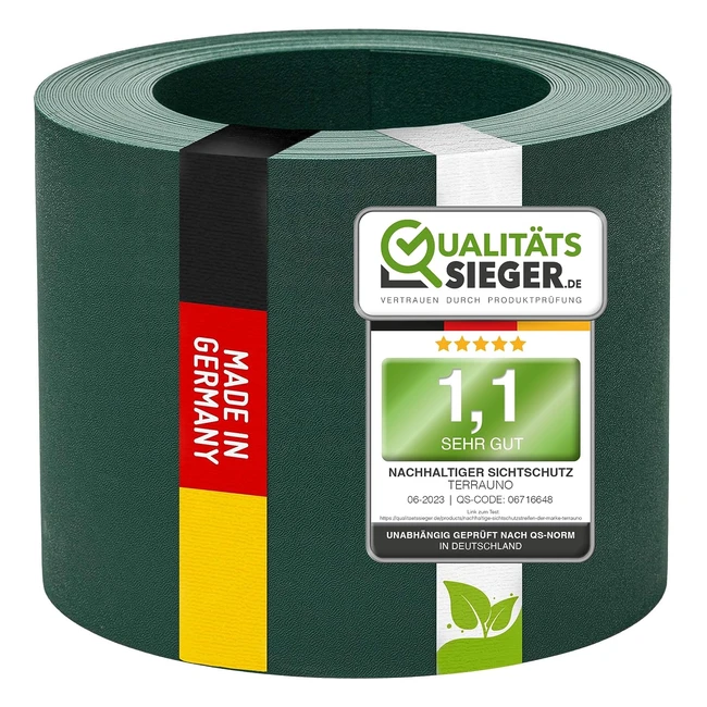 Terrauno Sichtschutzstreifen fr Doppelstabmatten - RAL 6005 - 26m x 19cm - Mad
