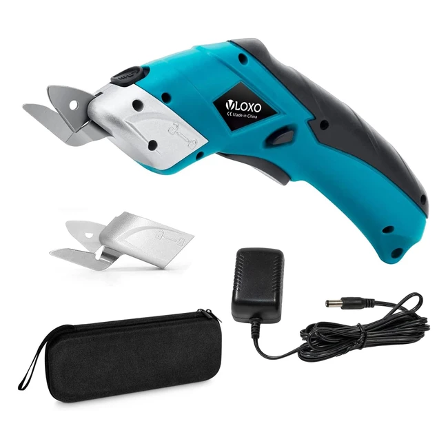 Vloxo Ciseaux Électriques Sans Fil - Coupeur Universel avec 2 Lames Tranchantes - Couper Carton, Cuir, Tapis, Plastique - Réf. 1234