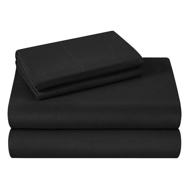HomeIdeas Black Bed Sheets - Super King Sheets - Extra Soft - Wrinkle  Fade Fre